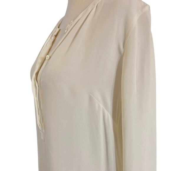 J.Crew Popover Placket Blouse Ivory White Size 6 Long Sleeve Women’s Top - Picture 6 of 13